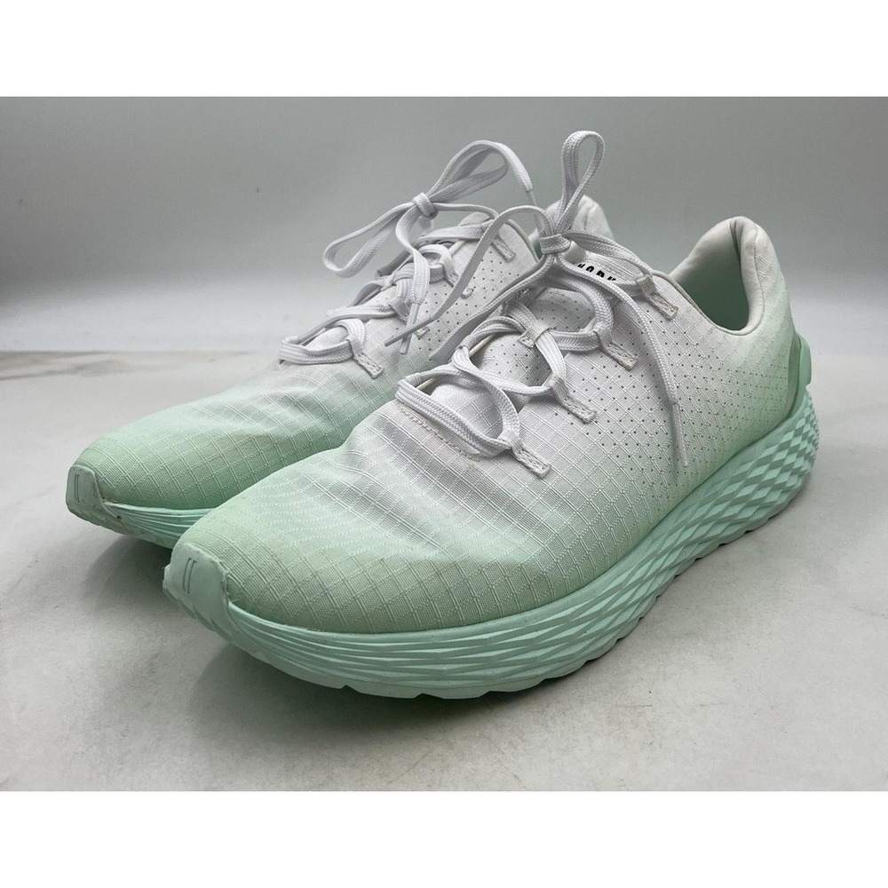 NOBULL Ripstop Runner Shoes Mens 14 Womens 15.5 White Mint Green Gradient